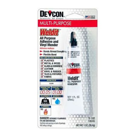 Itw Devcon Weldit Cement All-Purpose Adhesive, 18245, 1 Oz. Tube 18245